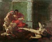 Joseph-Noel Sylvestre Locusta testing poison on a slave oil painting